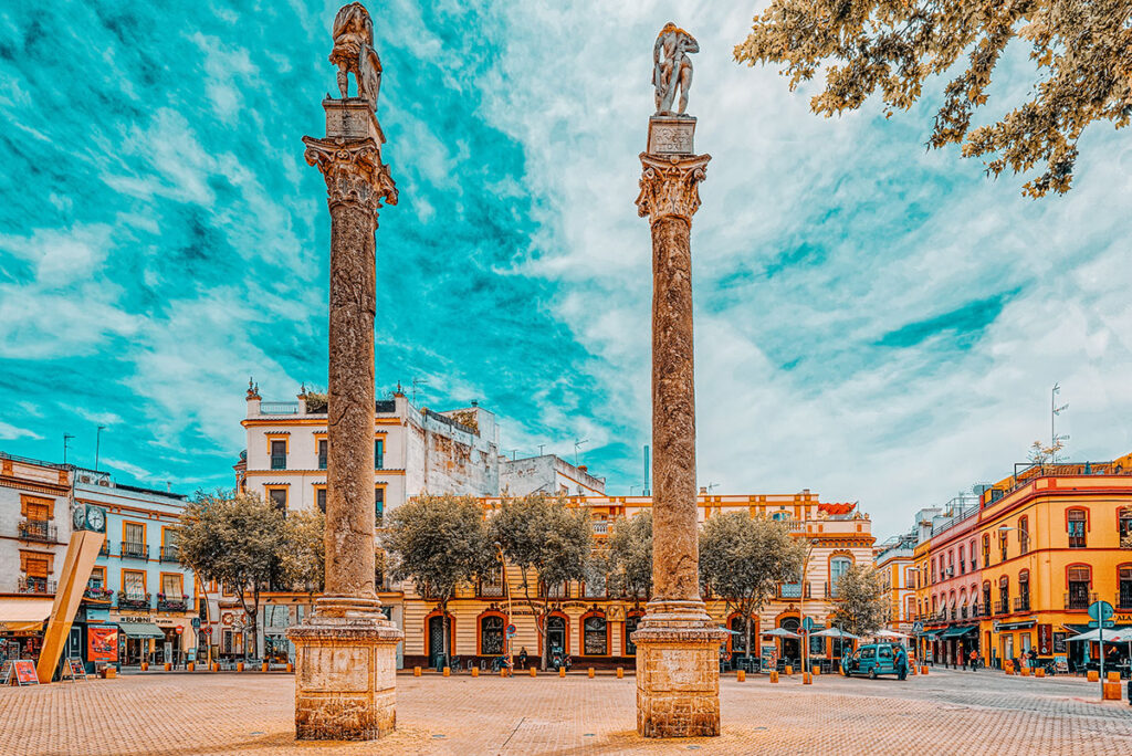 Column Alameda de Hercules in downtown of the city Seville